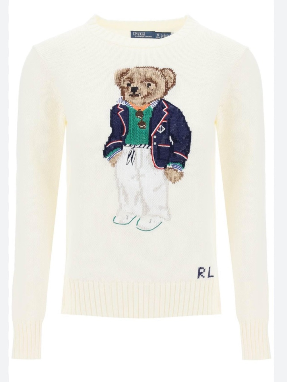 Polo Ralph Lauren cream polo bear knit sweater